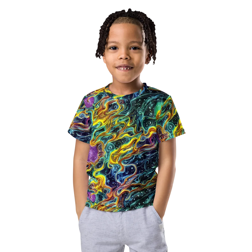 Iridescent Tempest on Kids Crew Neck T-Shirt — Front