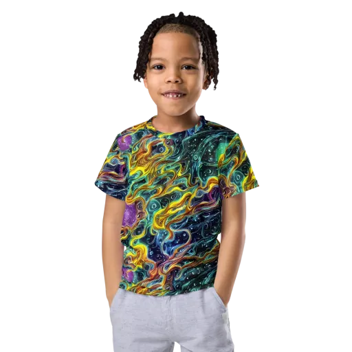 Iridescent Tempest on a Kids Crew Neck T-Shirt