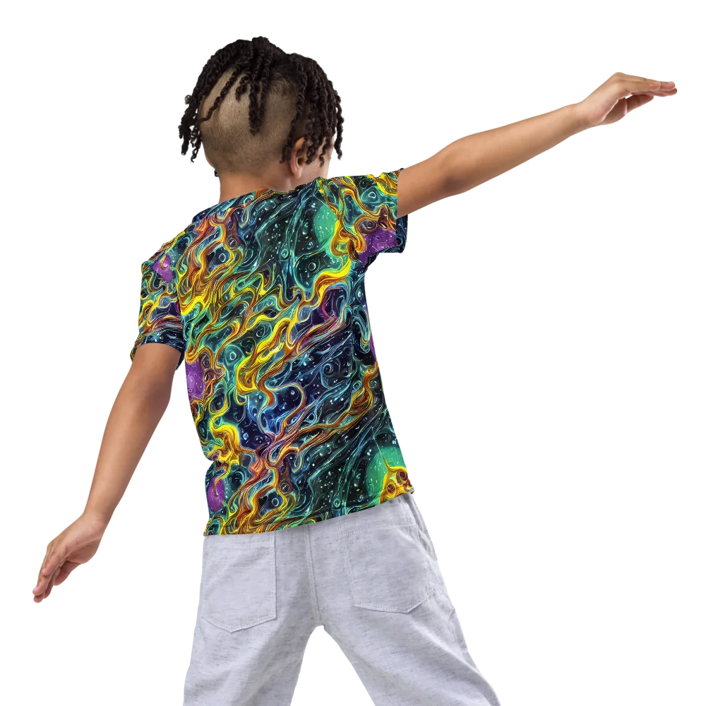 Iridescent Tempest on Kids Crew Neck T-Shirt — Back