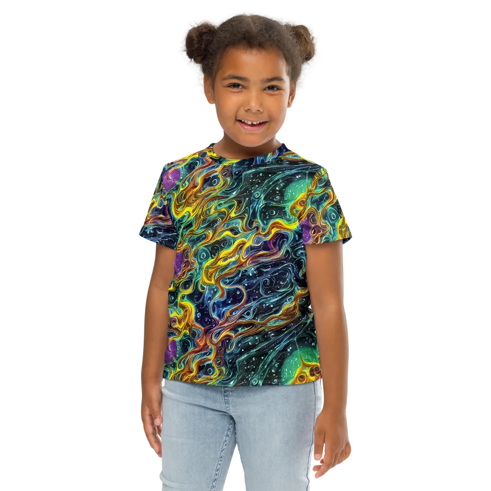 Iridescent Tempest on Kids Crew Neck T-Shirt — Front