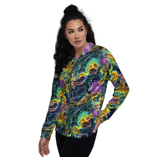 Iridescent Tempest on a Bomber Jacket