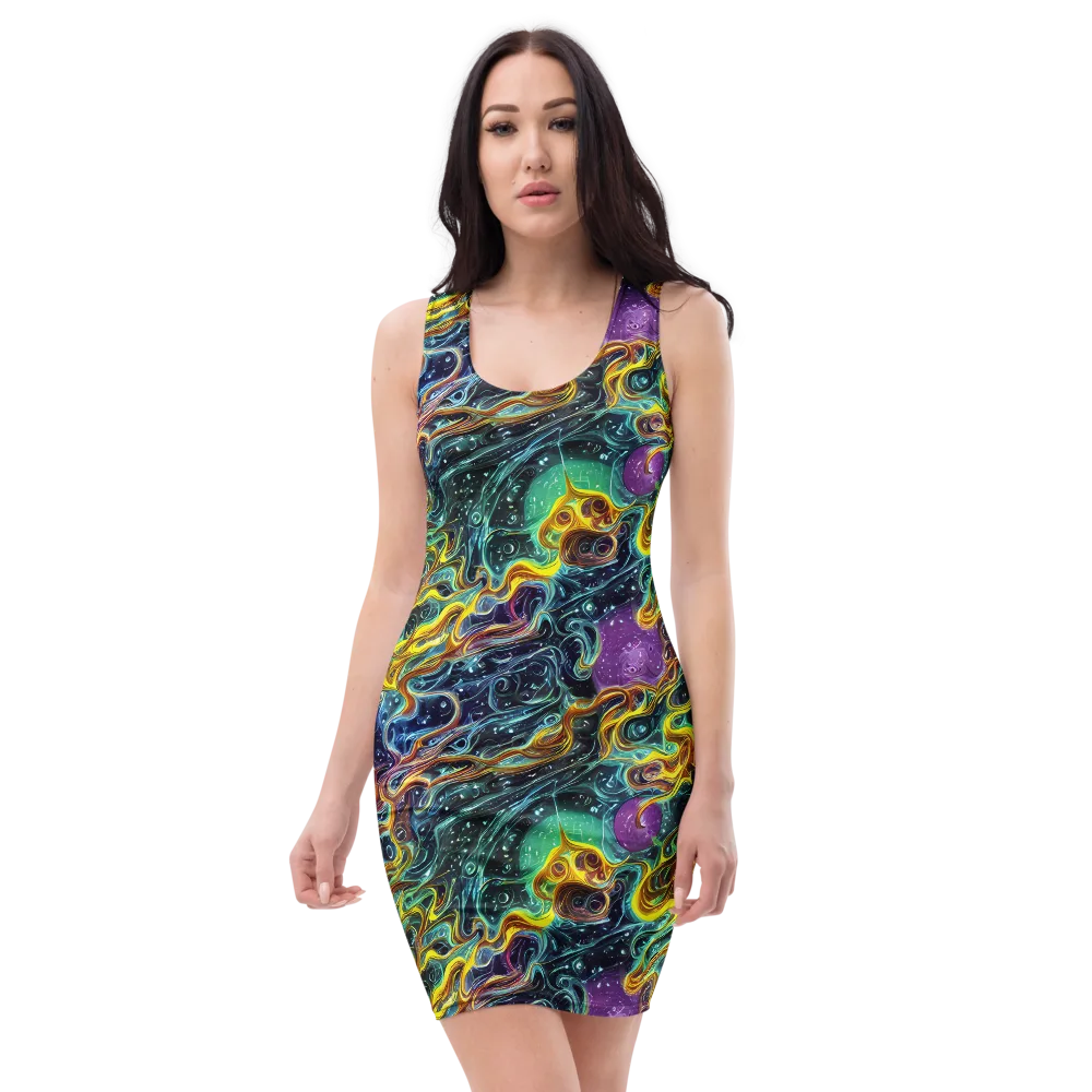 Iridescent Tempest on Bodycon Dress — Front