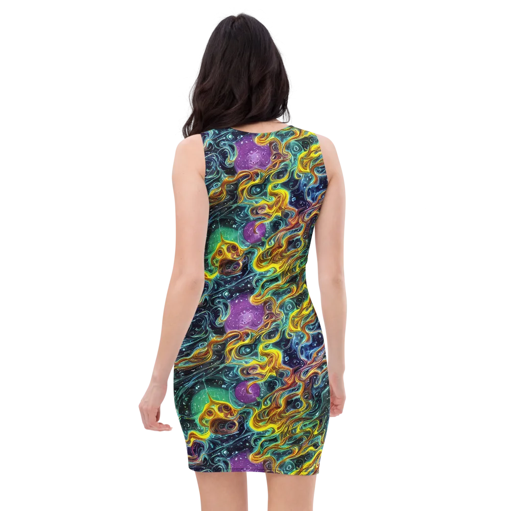 Iridescent Tempest on Bodycon Dress — Back