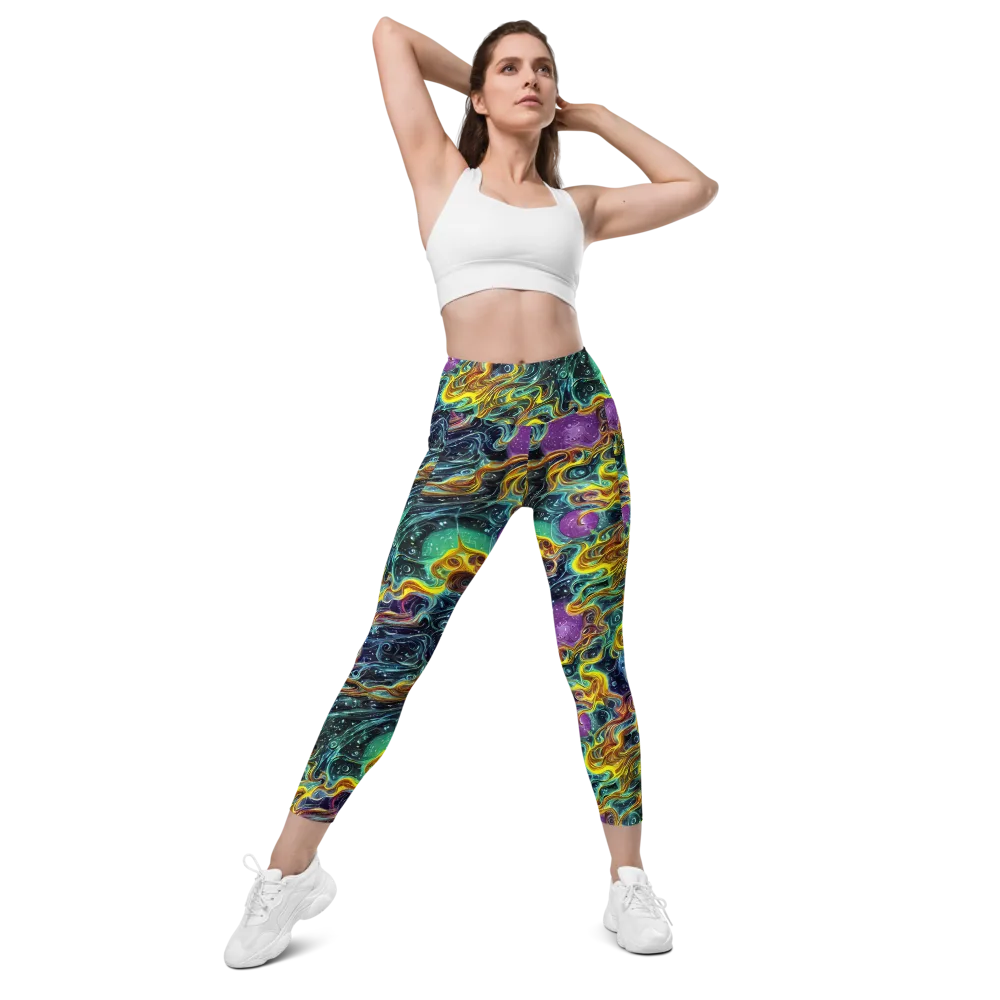 Iridescent Tempest on Leggings with Pockets — Front