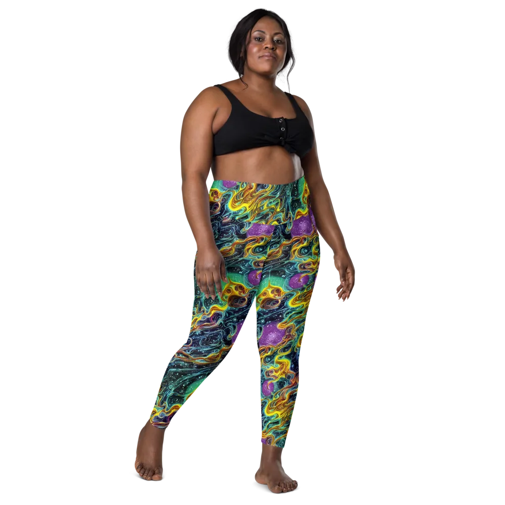 Iridescent Tempest on Leggings with Pockets — Front