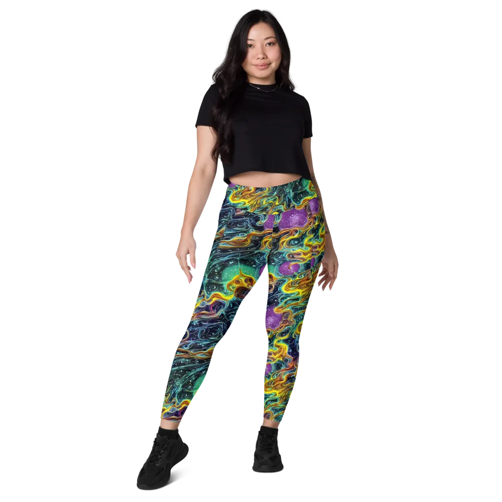 Iridescent Tempest on Leggings with Pockets — Front