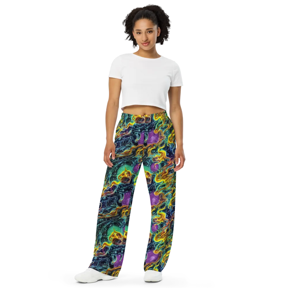 Iridescent Tempest on Wide-Leg Pants — Front