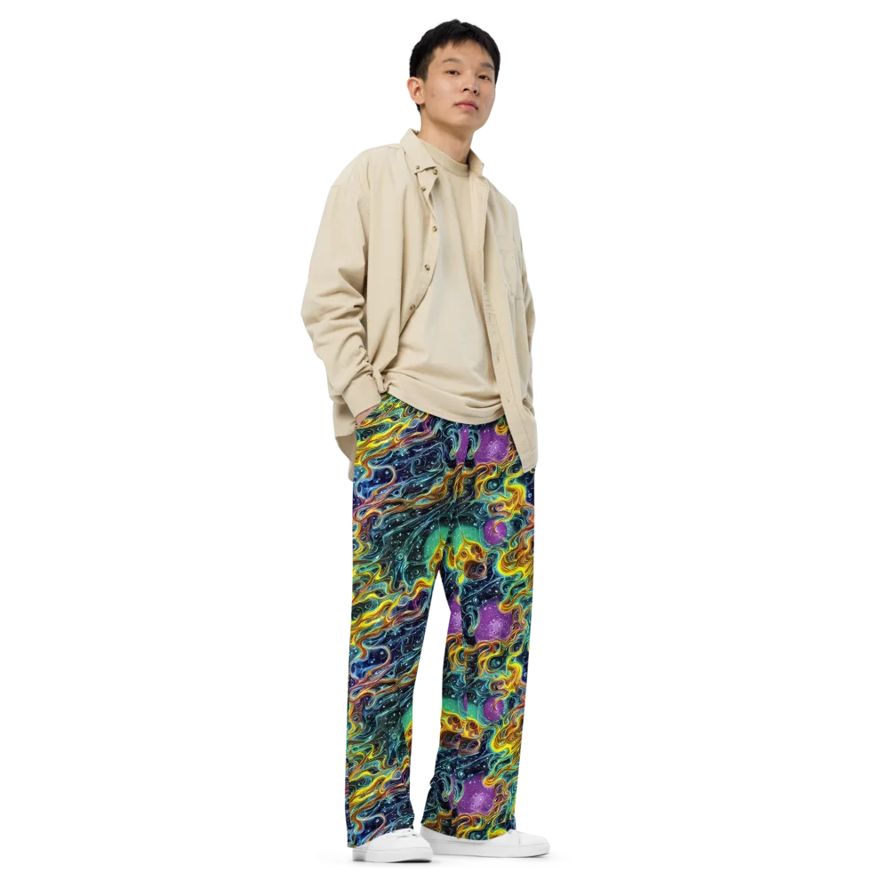 Iridescent Tempest on Wide-Leg Pants — Right Front
