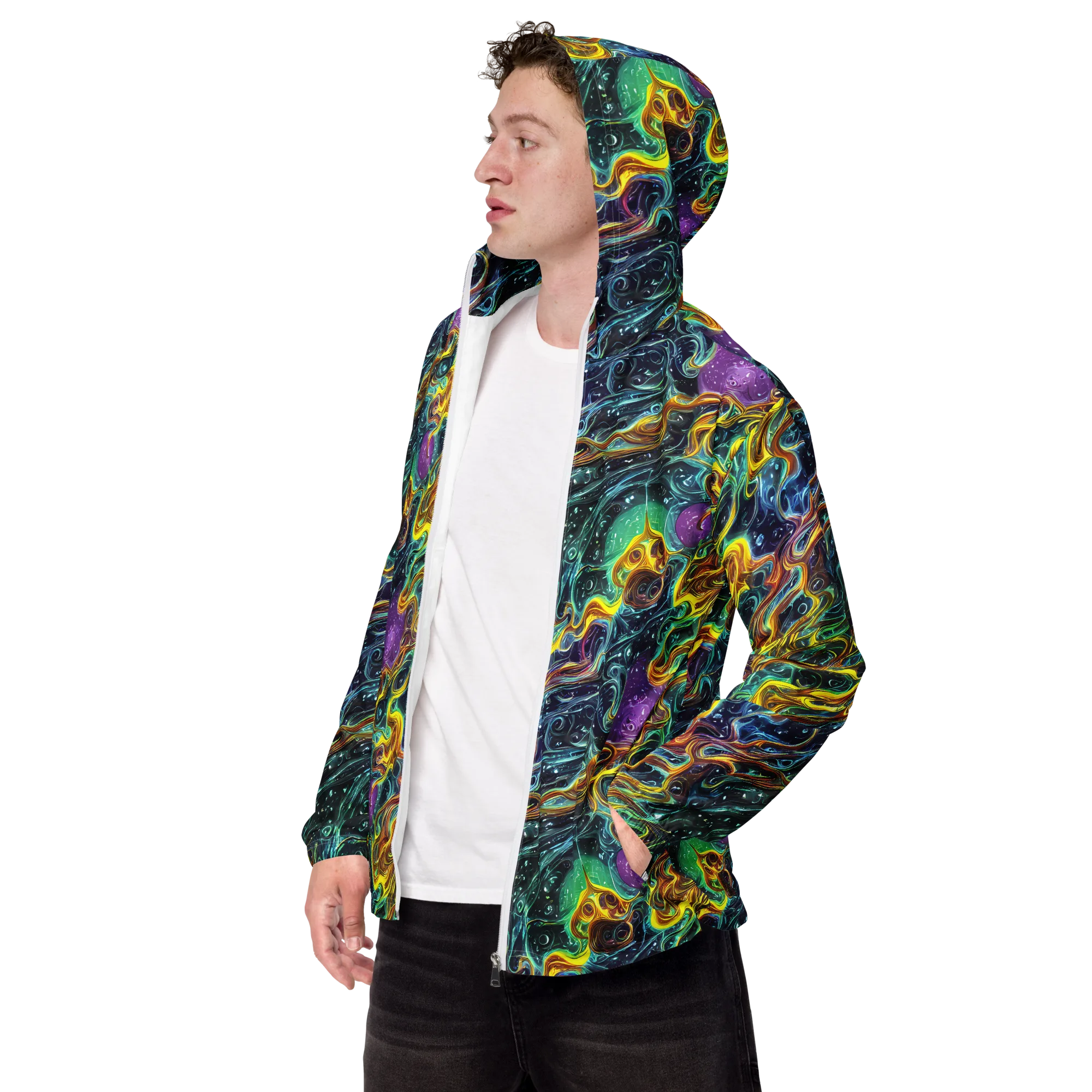 Iridescent Tempest on Men's Windbreaker — Left Front