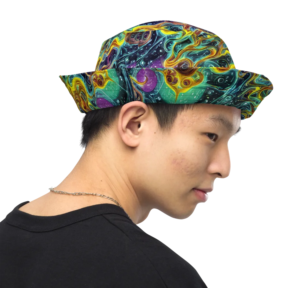 Iridescent Tempest on Reversible Bucket Hat — Right Outside