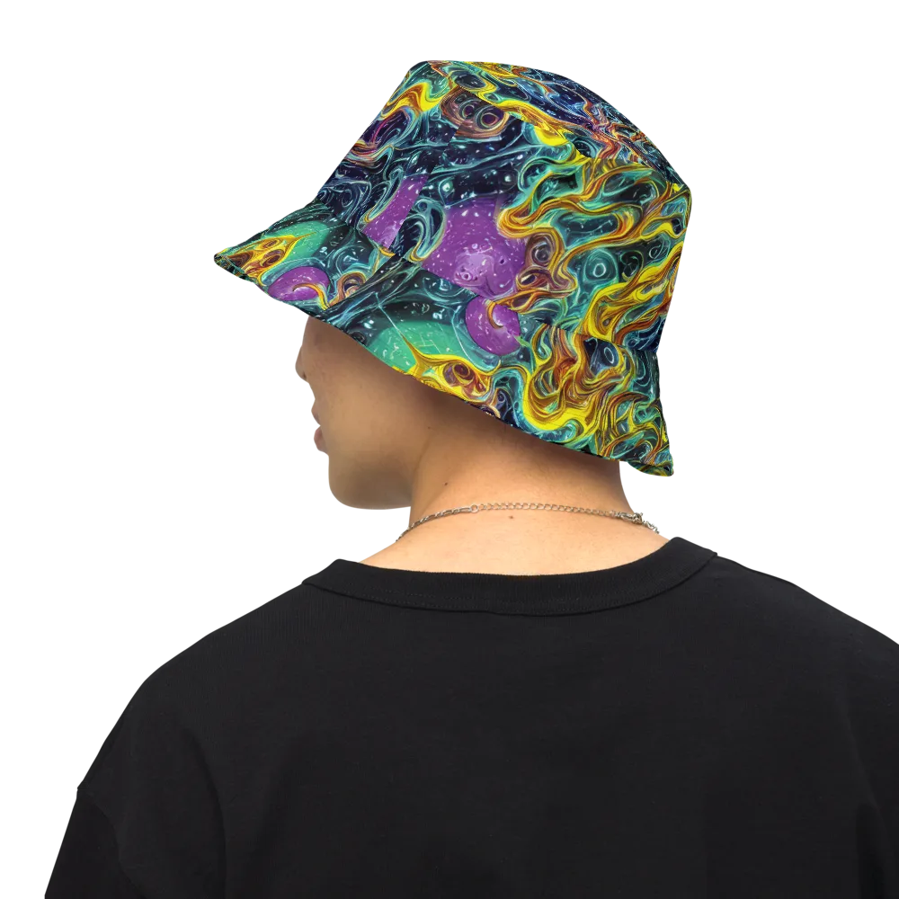 Iridescent Tempest on Reversible Bucket Hat — Back Inside