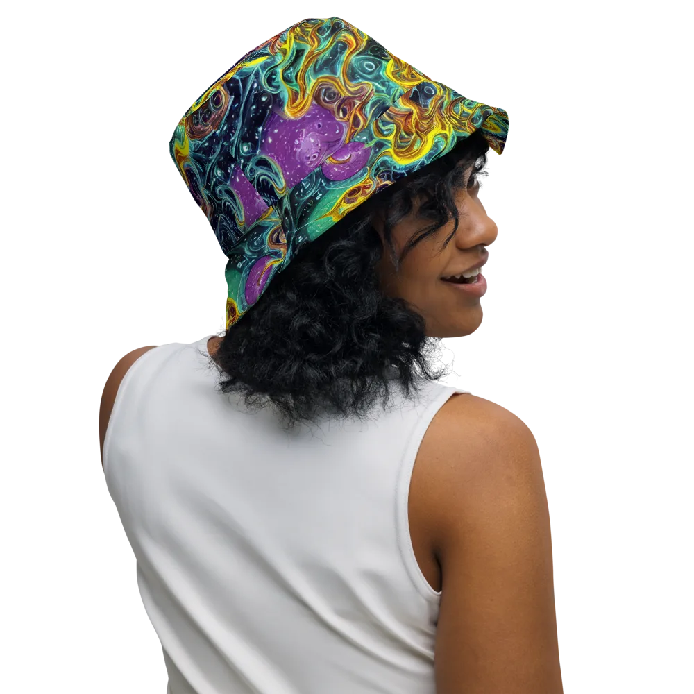 Iridescent Tempest on Reversible Bucket Hat — Right Outside