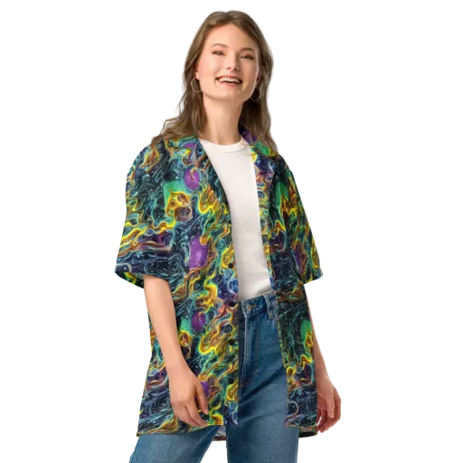 Iridescent Tempest on a Button Shirt