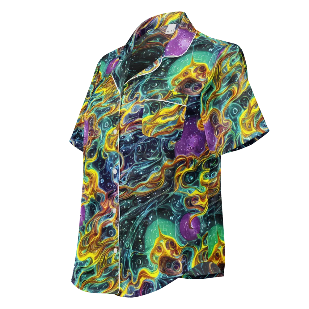Iridescent Tempest on Women's Short Sleeve Pajama Top — Left Front