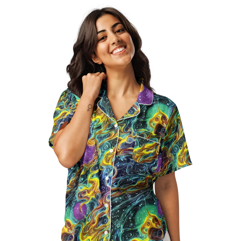 Iridescent Tempest on Women's Short Sleeve Pajama Top — Front