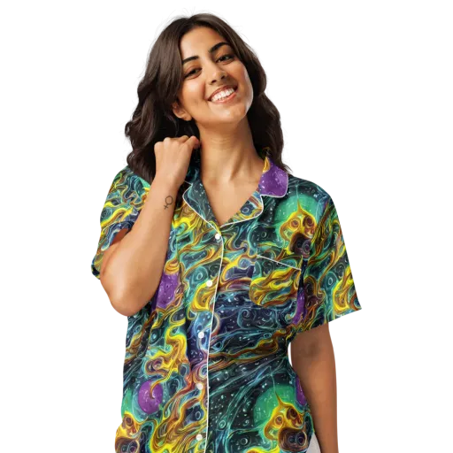 Iridescent Tempest on a Women's Short Sleeve Pajama Top