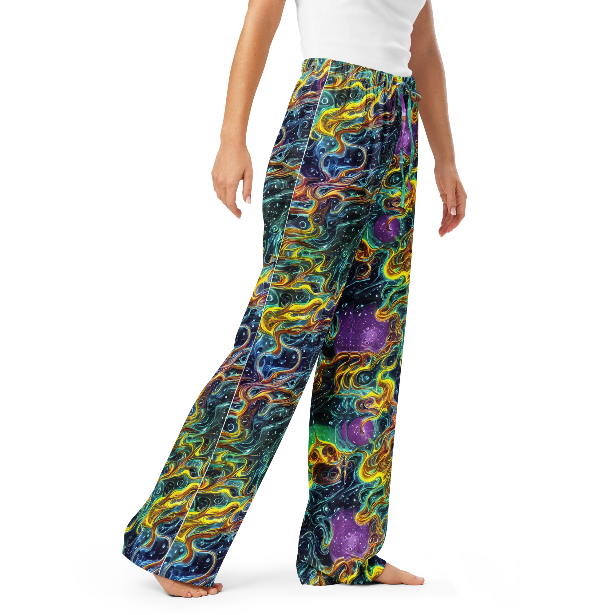 Iridescent Tempest on Women's Pajama Pants — Right Front