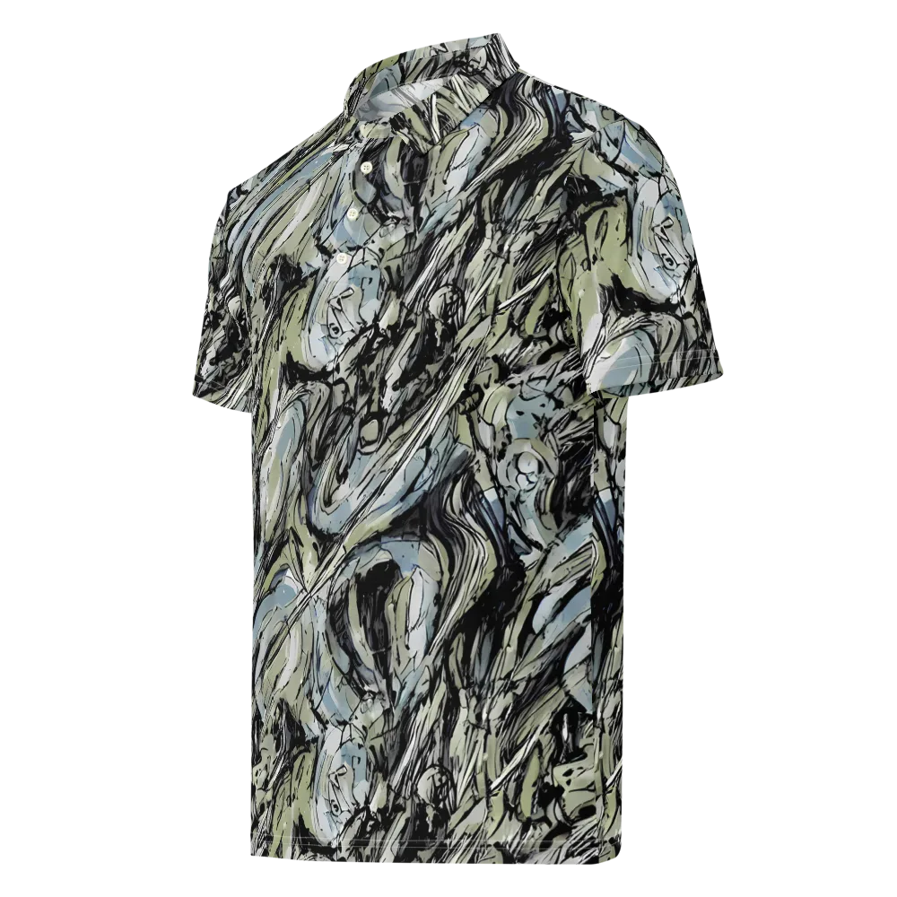 Marble Nocturne on Men's Slim Fit Polo Shirt — Left Front