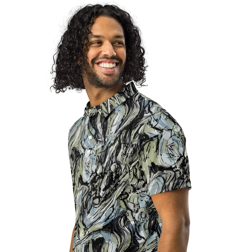 Marble Nocturne on Men's Slim Fit Polo Shirt — Left Front