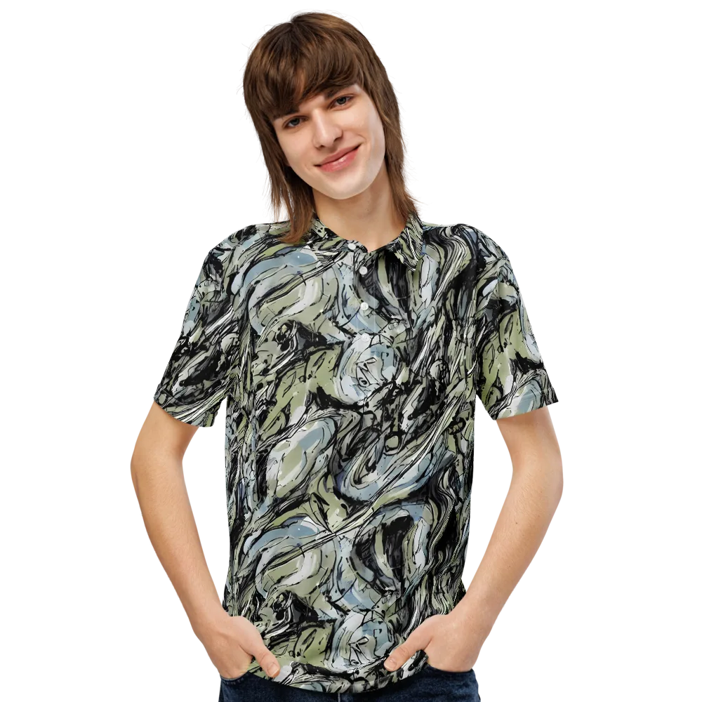 Marble Nocturne on Men's Slim Fit Polo Shirt — Front
