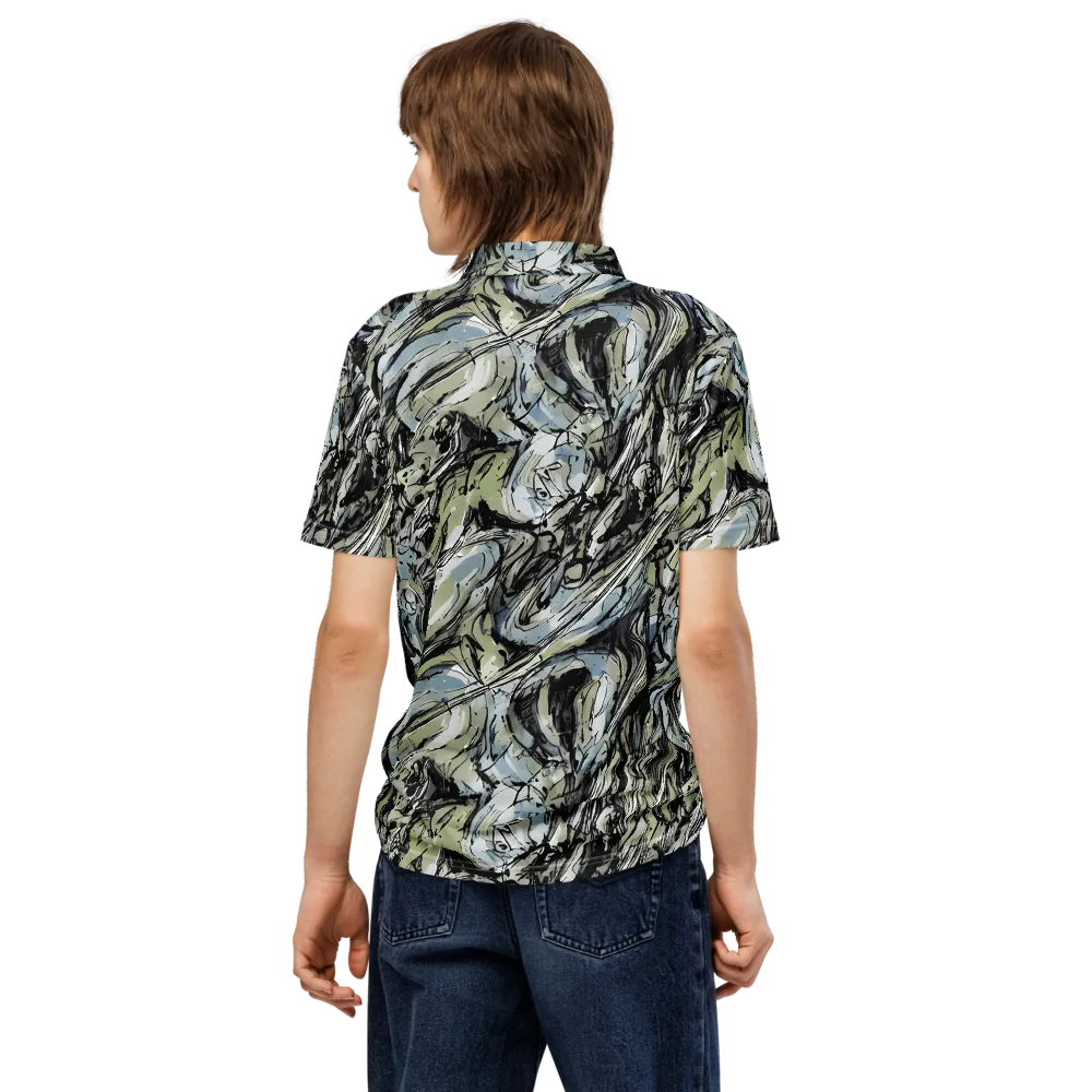 Marble Nocturne on Men's Slim Fit Polo Shirt — Back