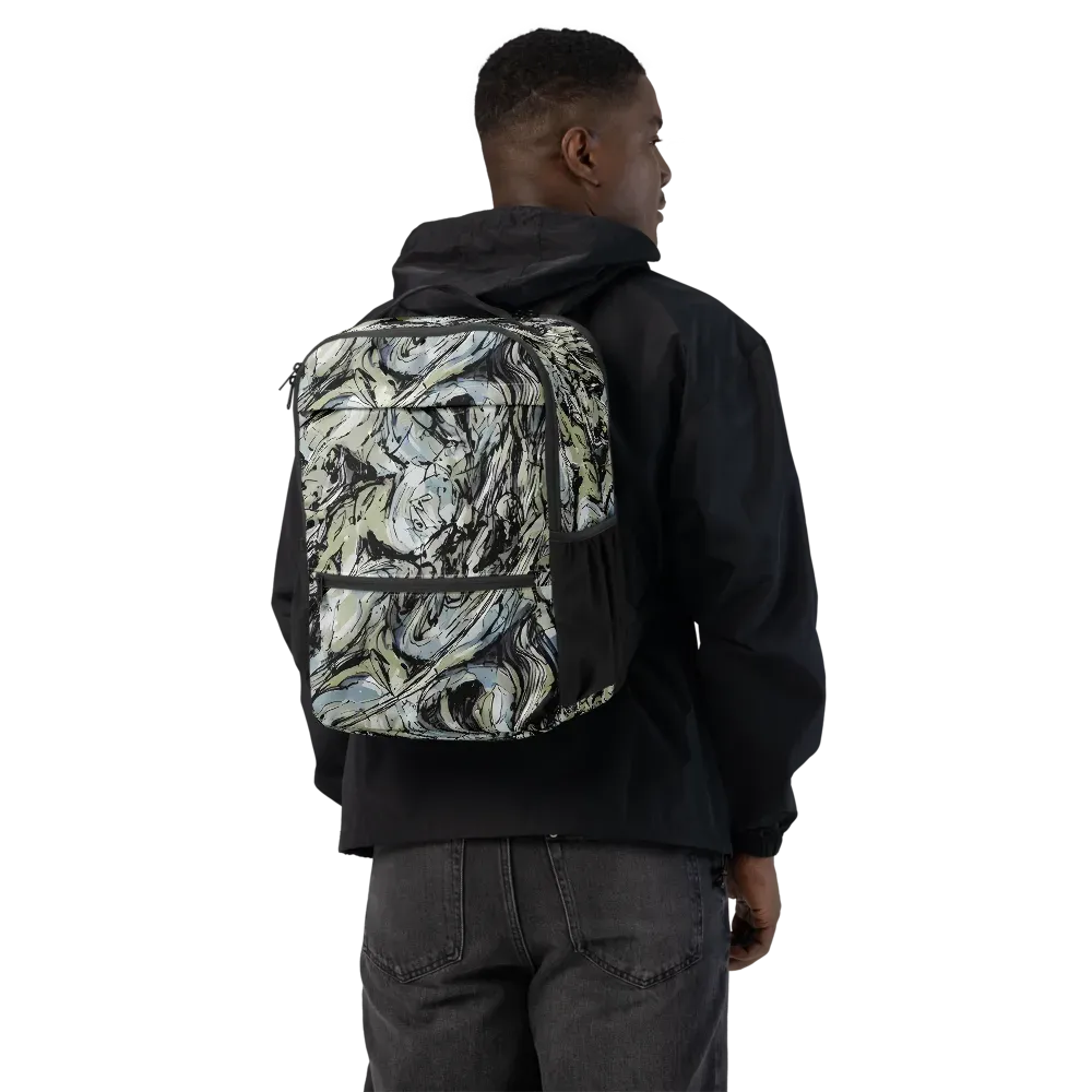 Marble Nocturne on Utility Backpack — Back
