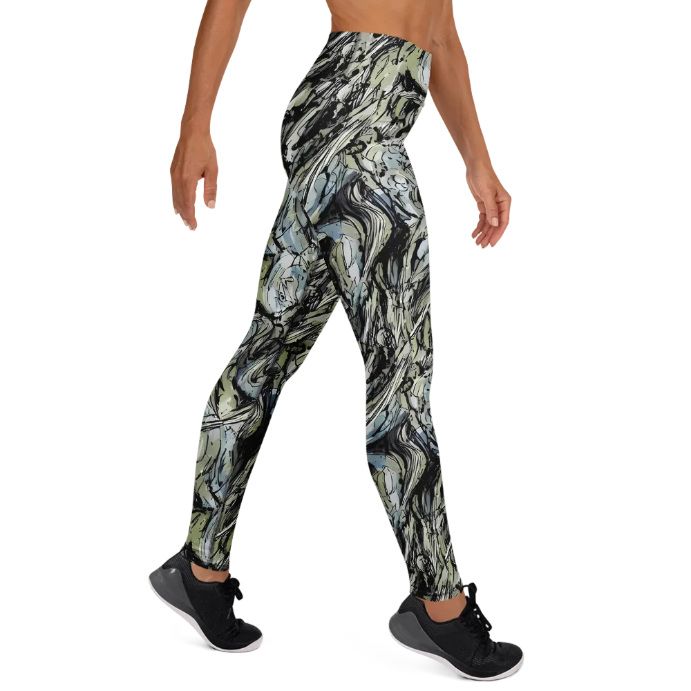 Marble Nocturne on Yoga Leggings — Right