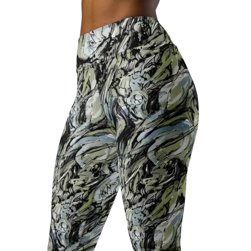 Marble Nocturne on a Yoga Leggings