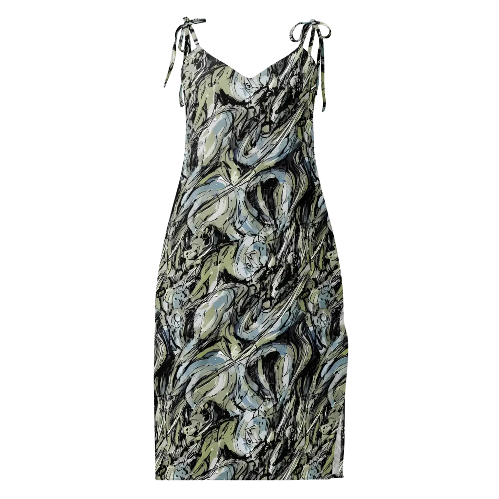 Marble Nocturne on Slip Dress — Front