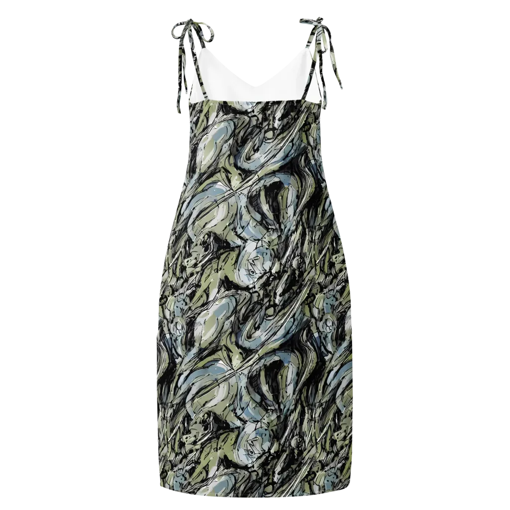 Marble Nocturne on Slip Dress — Back