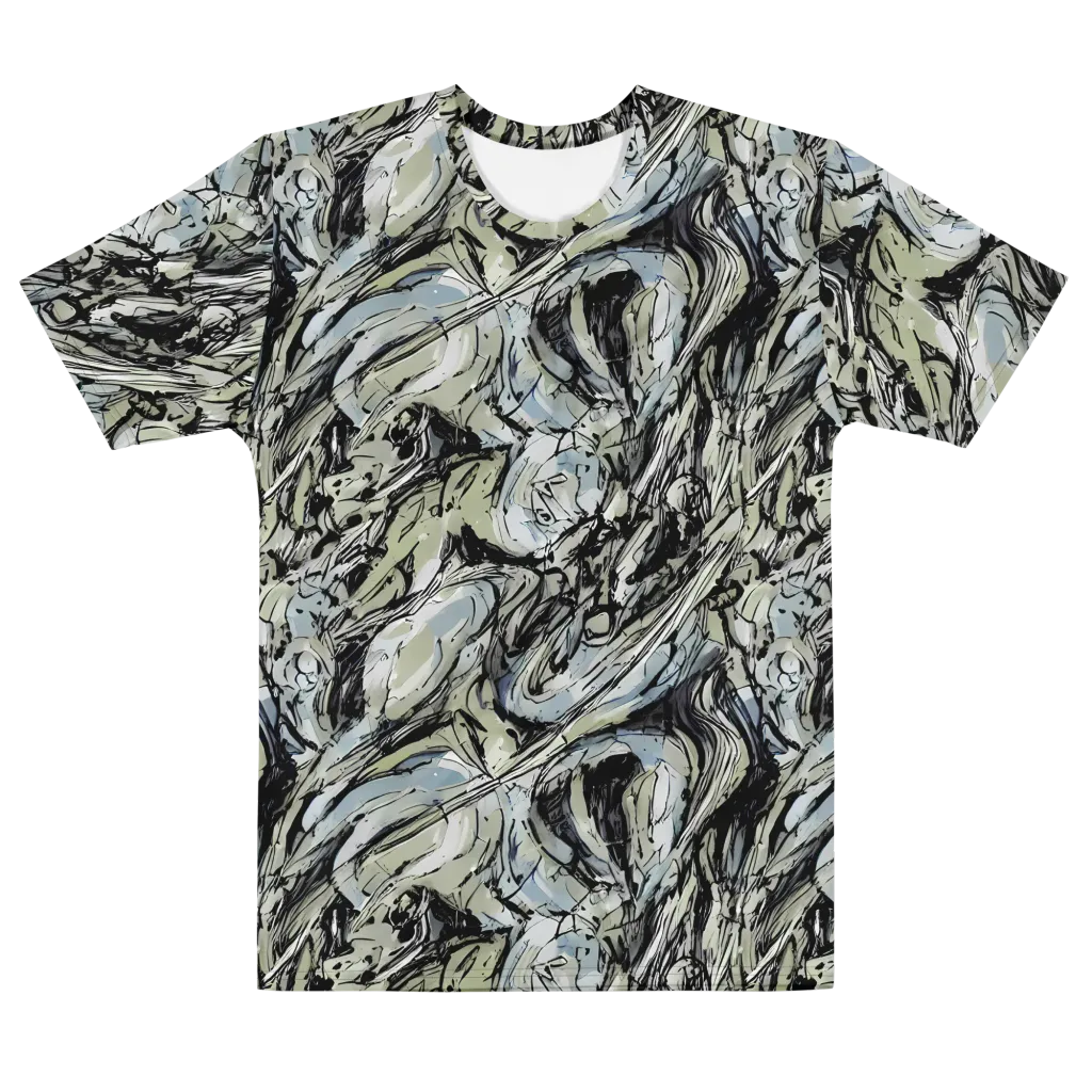 Marble Nocturne on Men's Cotton Crew Neck T-Shirt — Front