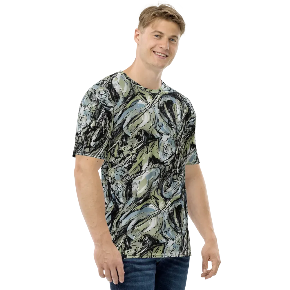Marble Nocturne on Men's Crew Neck T-Shirt — Right