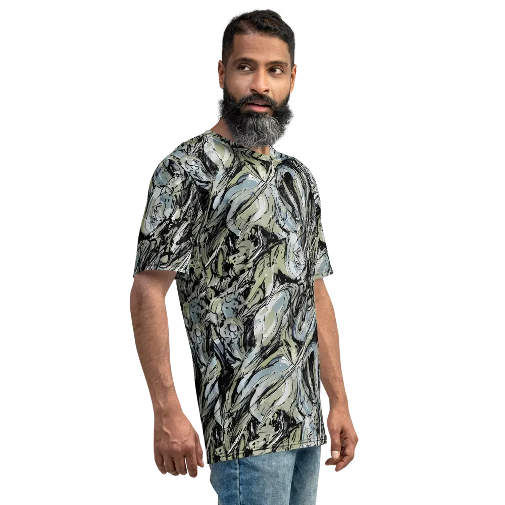 Marble Nocturne on Men's Crew Neck T-Shirt — Right