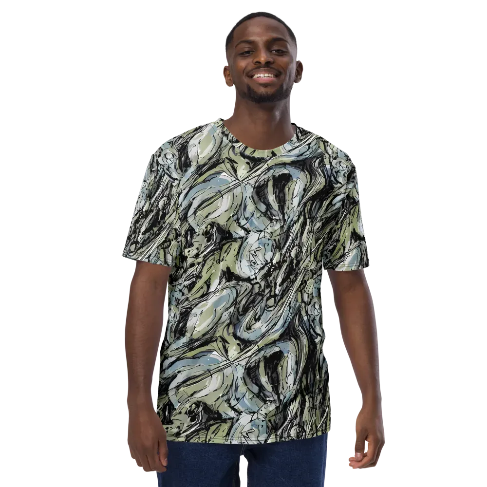 Marble Nocturne on Men's Crew Neck T-Shirt — Front