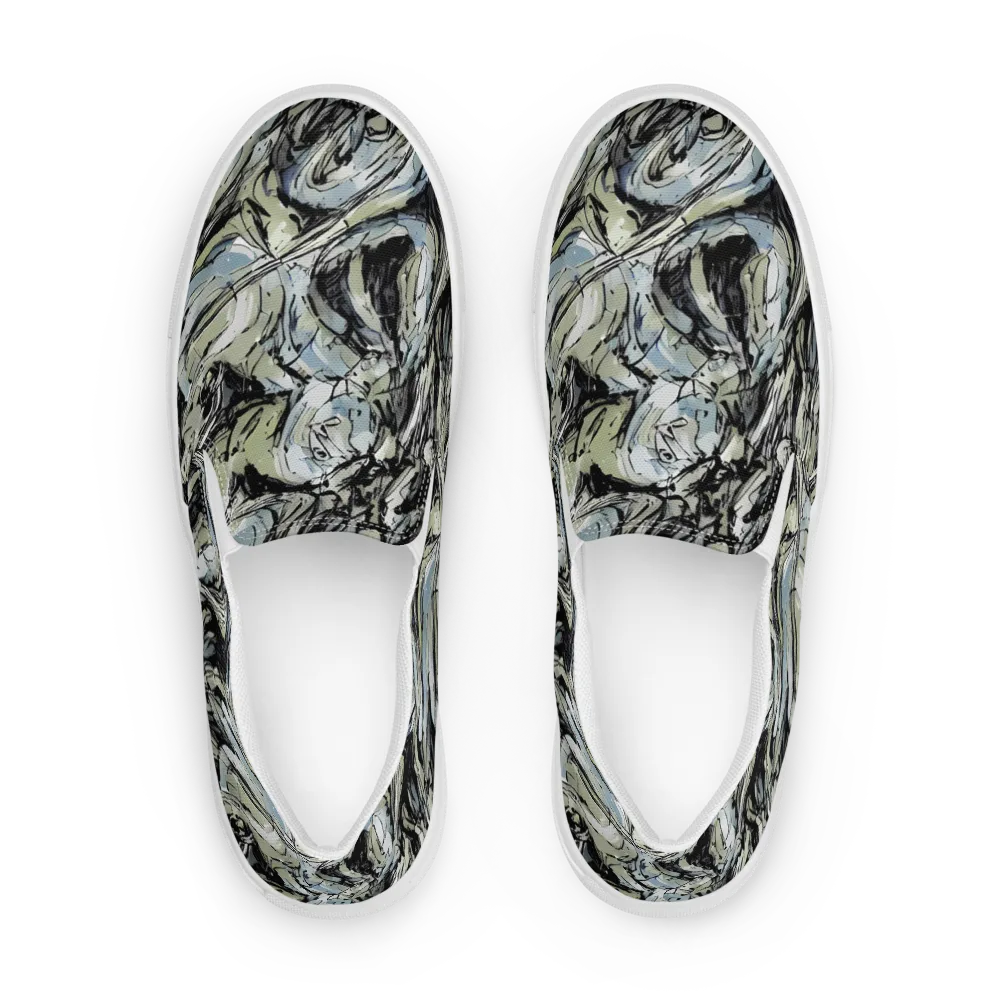 Marble Nocturne on Men's Slip-On Canvas Shoes — Front