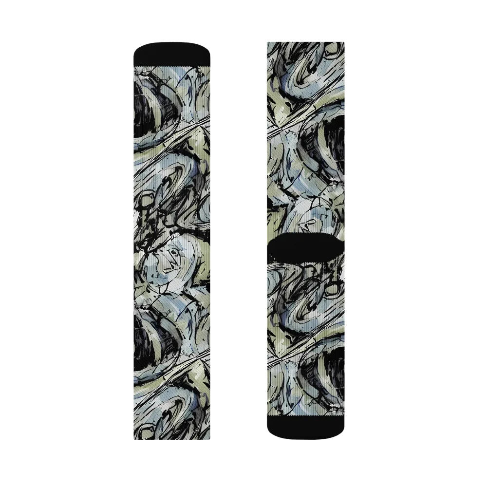 Marble Nocturne on Socks — Right Sock