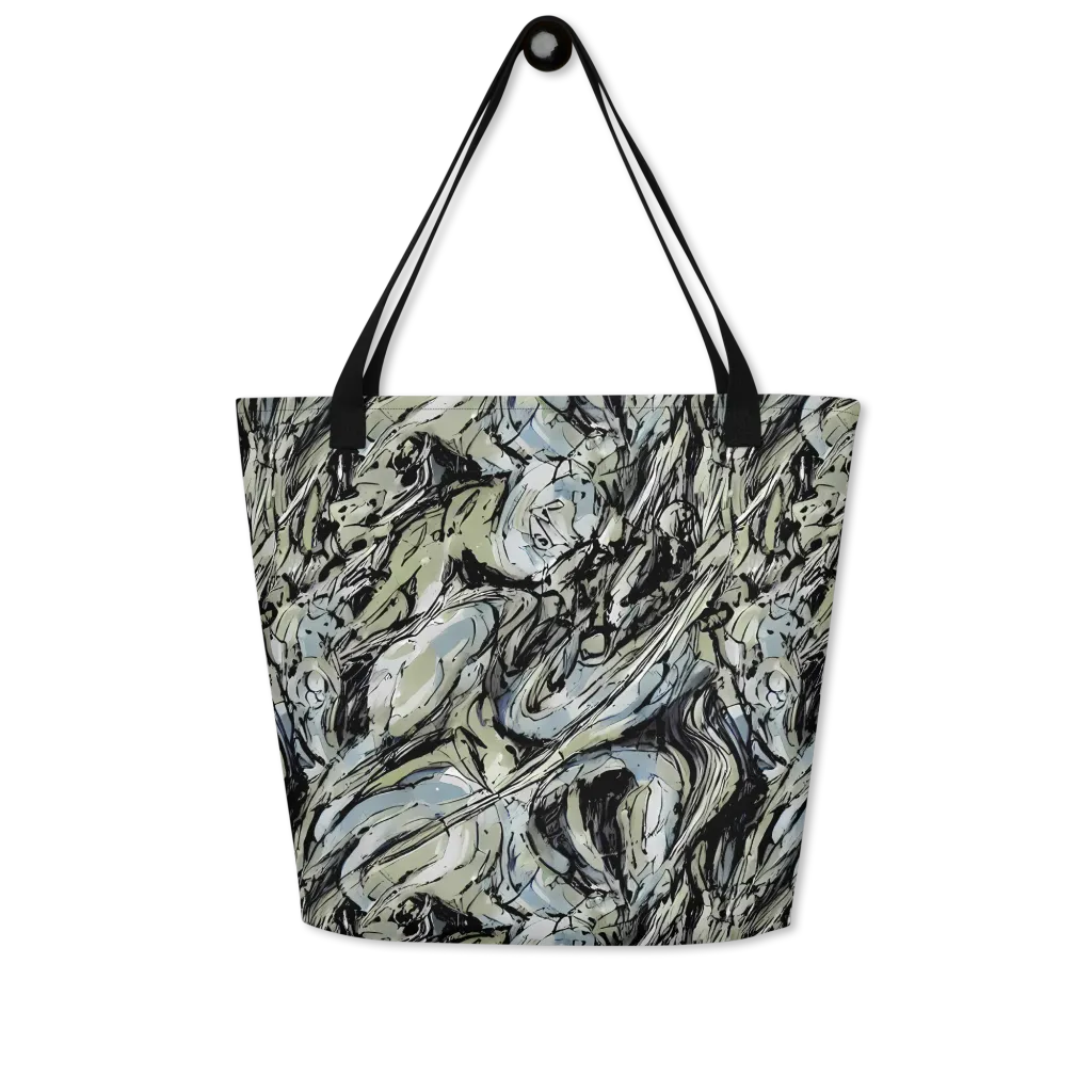 Marble Nocturne on Large Tote Bag W/ Pocket — Front