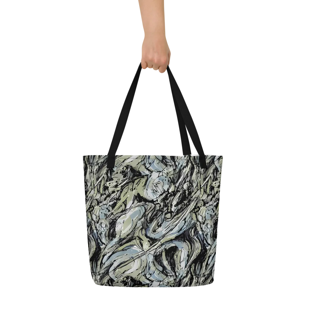 Marble Nocturne on Large Tote Bag W/ Pocket — Front