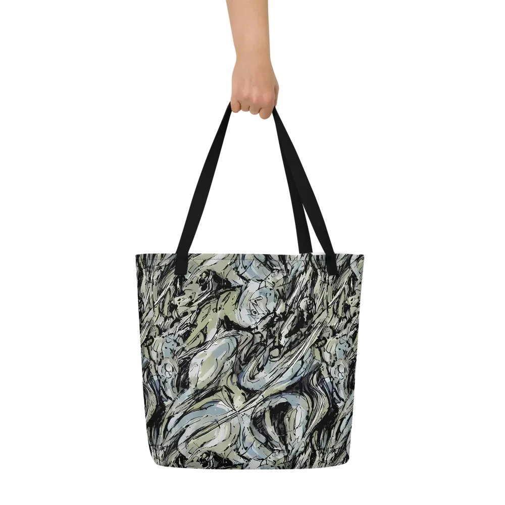 Marble Nocturne on Large Tote Bag W/ Pocket — Front