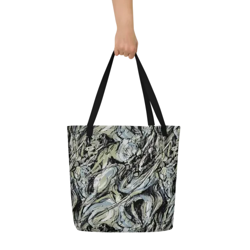 Marble Nocturne on a Large Tote Bag W/ Pocket