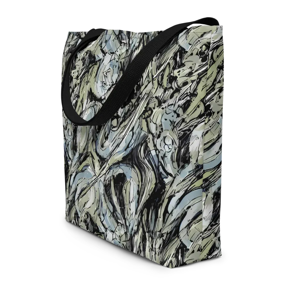 Marble Nocturne on Large Tote Bag W/ Pocket — Front
