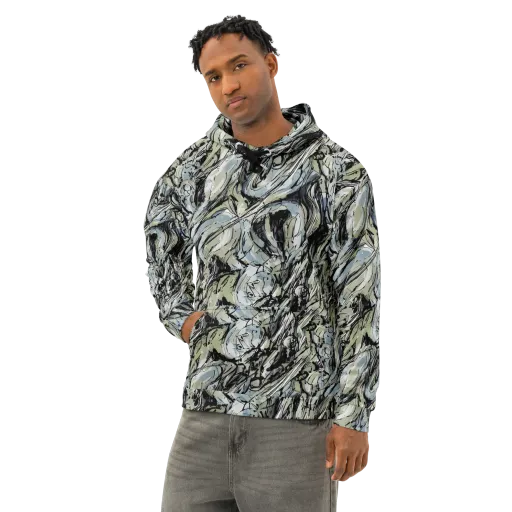 Marble Nocturne on a Cotton Hoodie