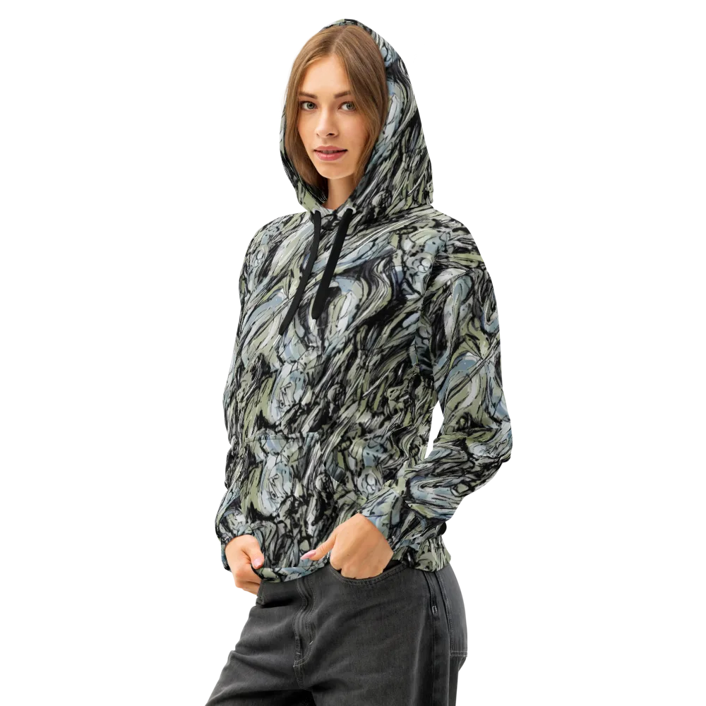 Marble Nocturne on Cotton Hoodie — Left Front