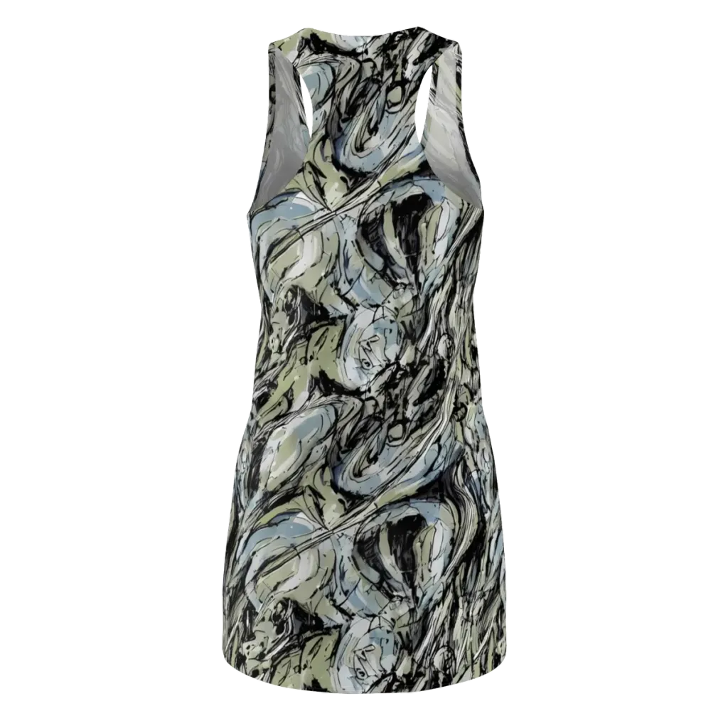 Marble Nocturne on Racerback Dress — Back