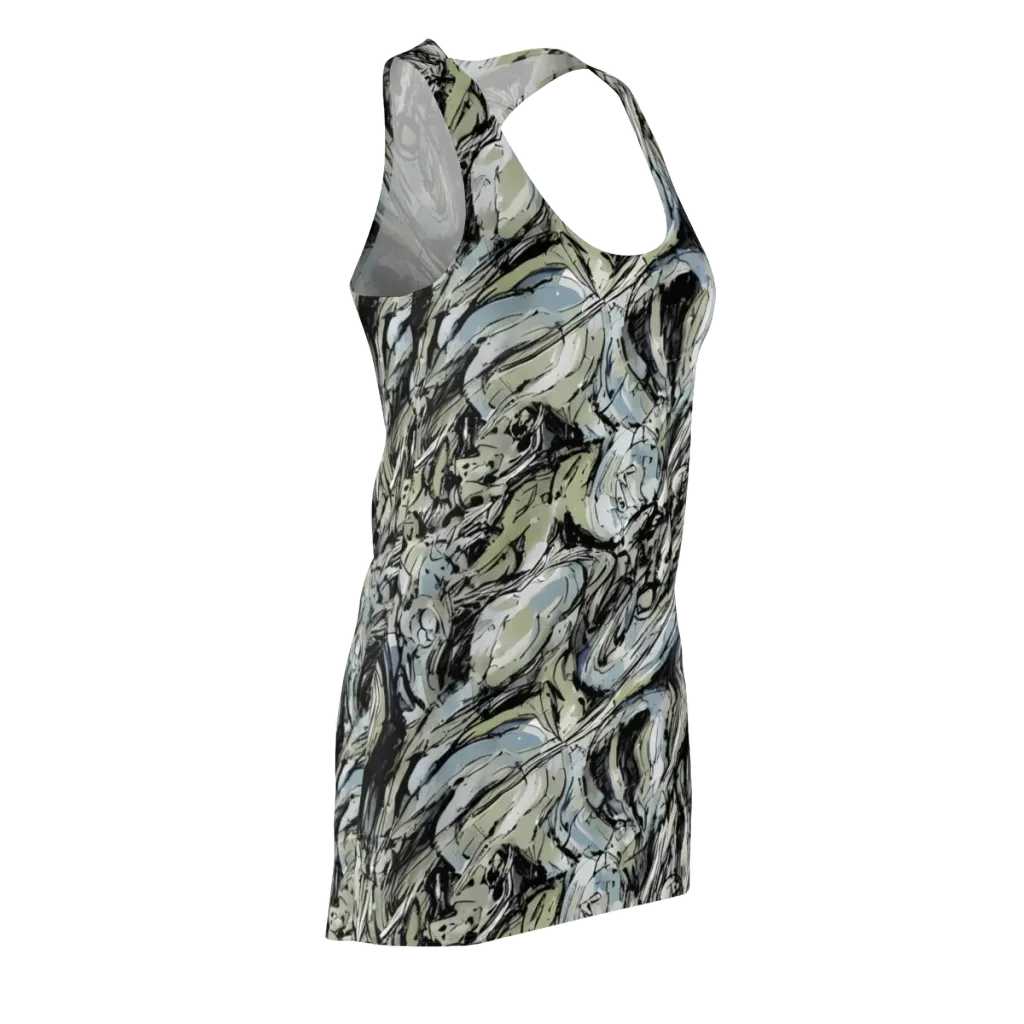 Marble Nocturne on Racerback Dress — Front Side