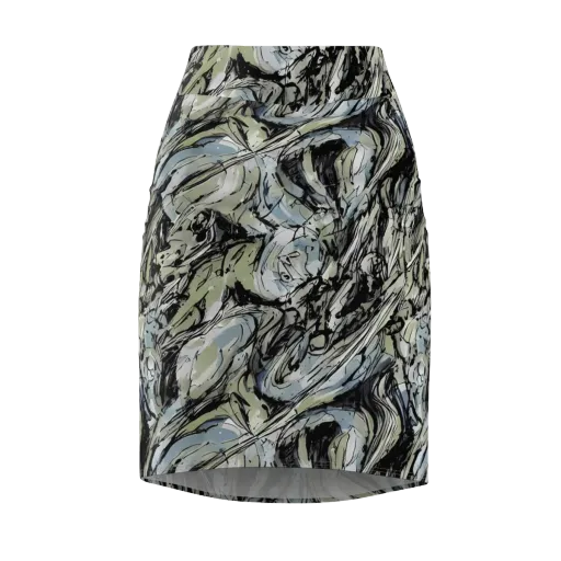 Marble Nocturne on a Pencil Skirt