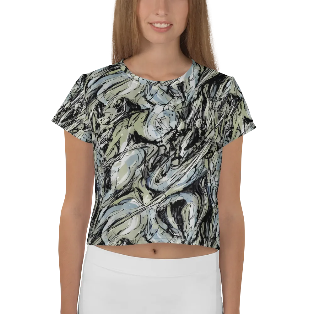 Marble Nocturne on Crop Tee — Front