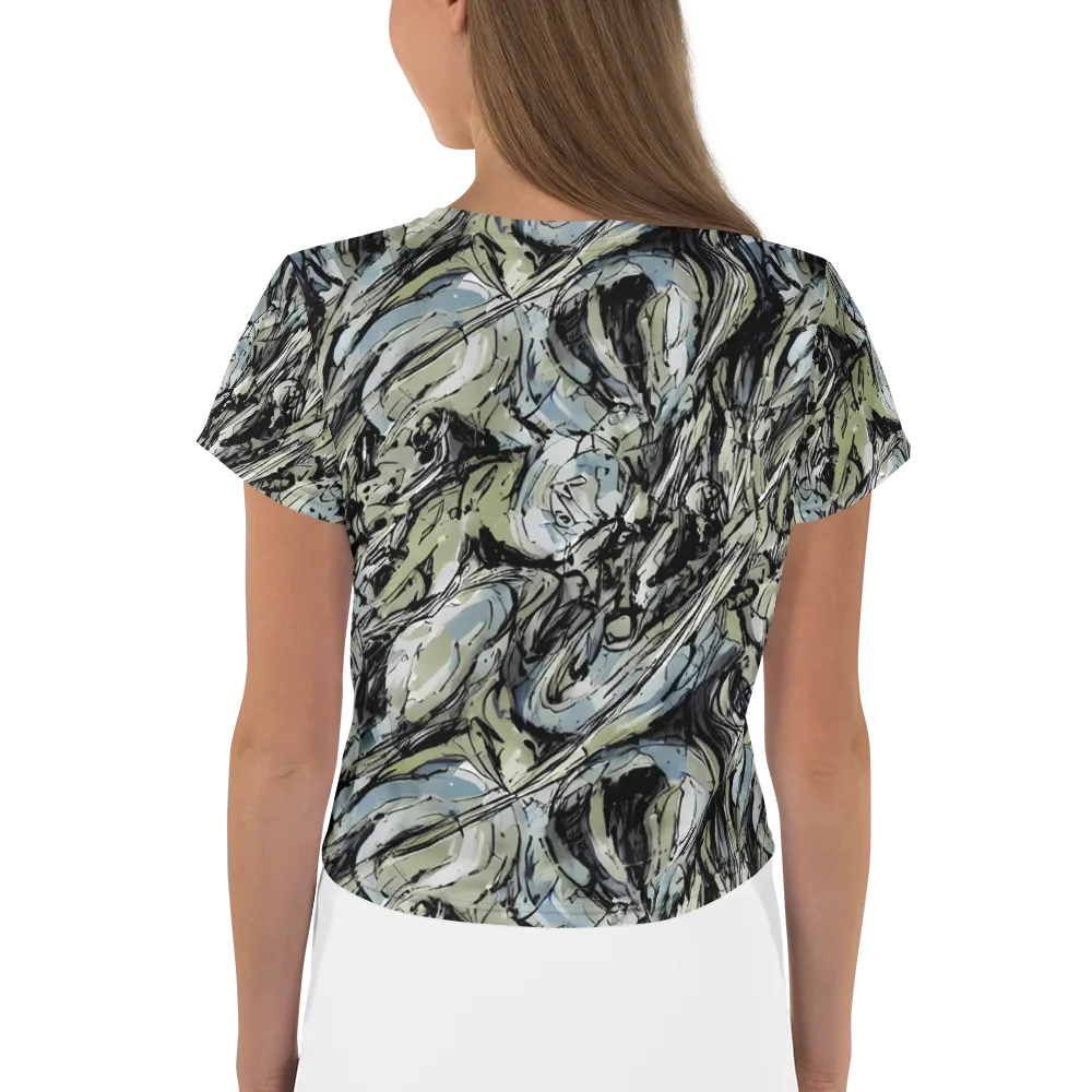 Marble Nocturne on Crop Tee — Back