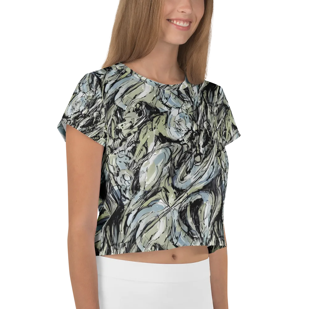 Marble Nocturne on Crop Tee — Right