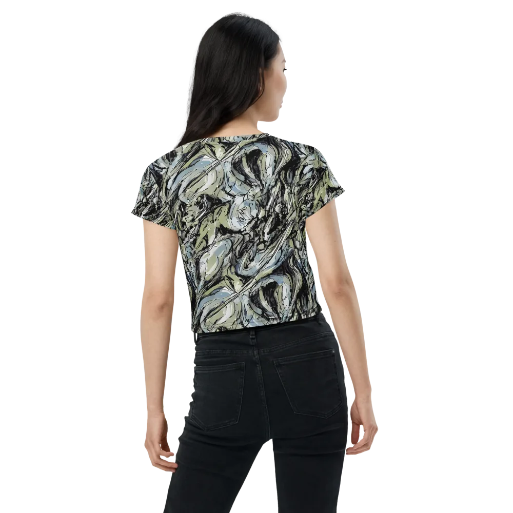 Marble Nocturne on Crop Tee — Back